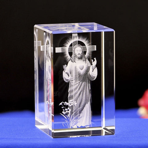 Statue 3D en Cristal Figures de la Sainte Bible jésus christ resurrection