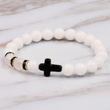 Bracelet Chrétien Perles en Cristal blanc