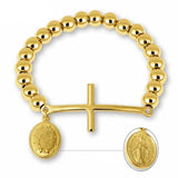 Bracelet Vierge Marie et Croix Chrétienne or détail du médaillon