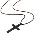 croix chrétienne et collier en cuir