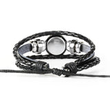 Bracelet religieux en cuir et verre "Grâce et Espoir" arrière du bracelet