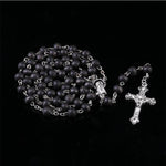 Chapelet Catholique en Acier avec Perles de couleur noir