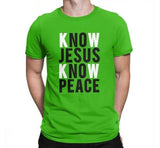 T-shirt Jésus - No Jésus No Peace vert